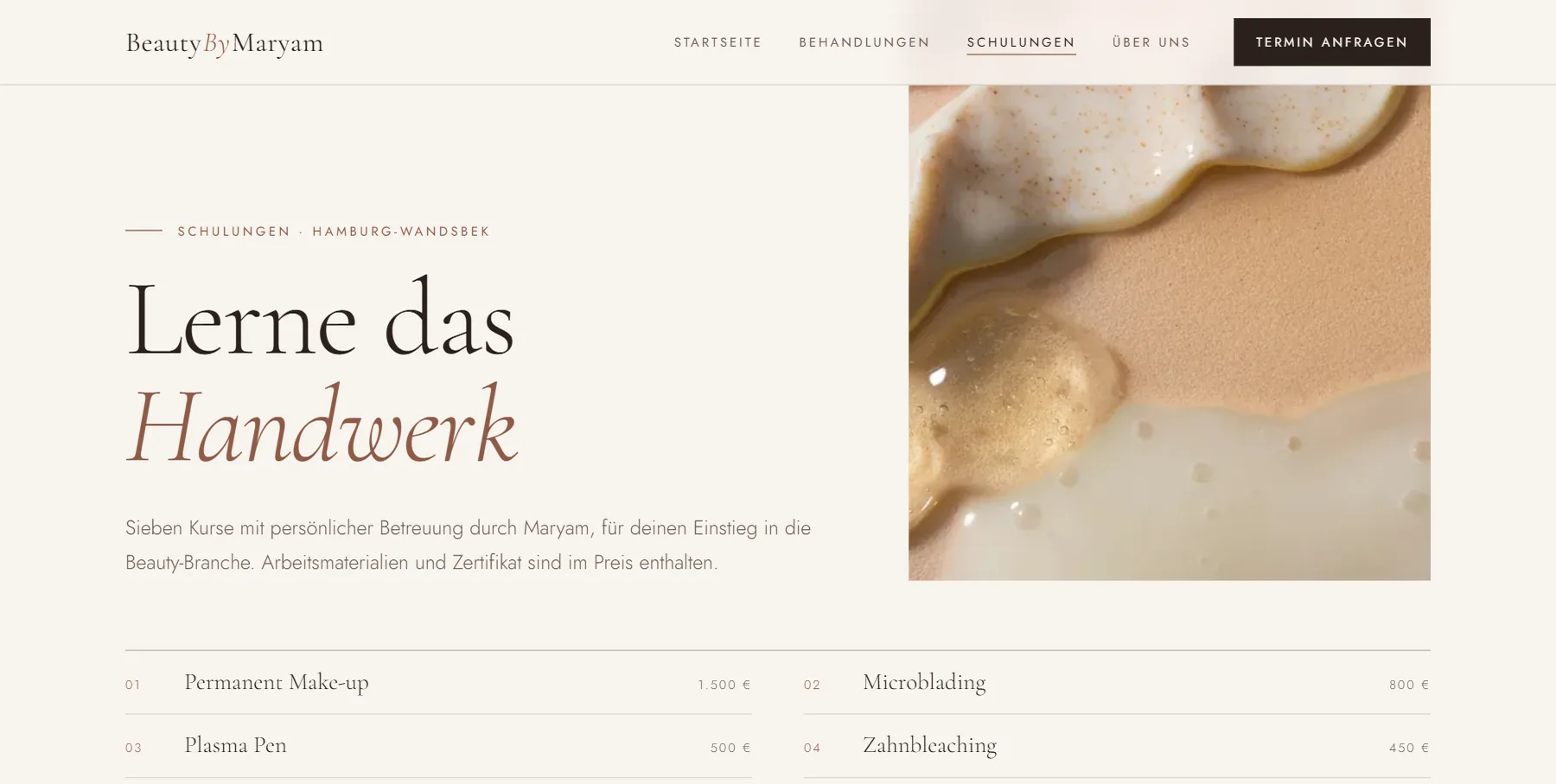 BeautyByMaryam, Schulungen