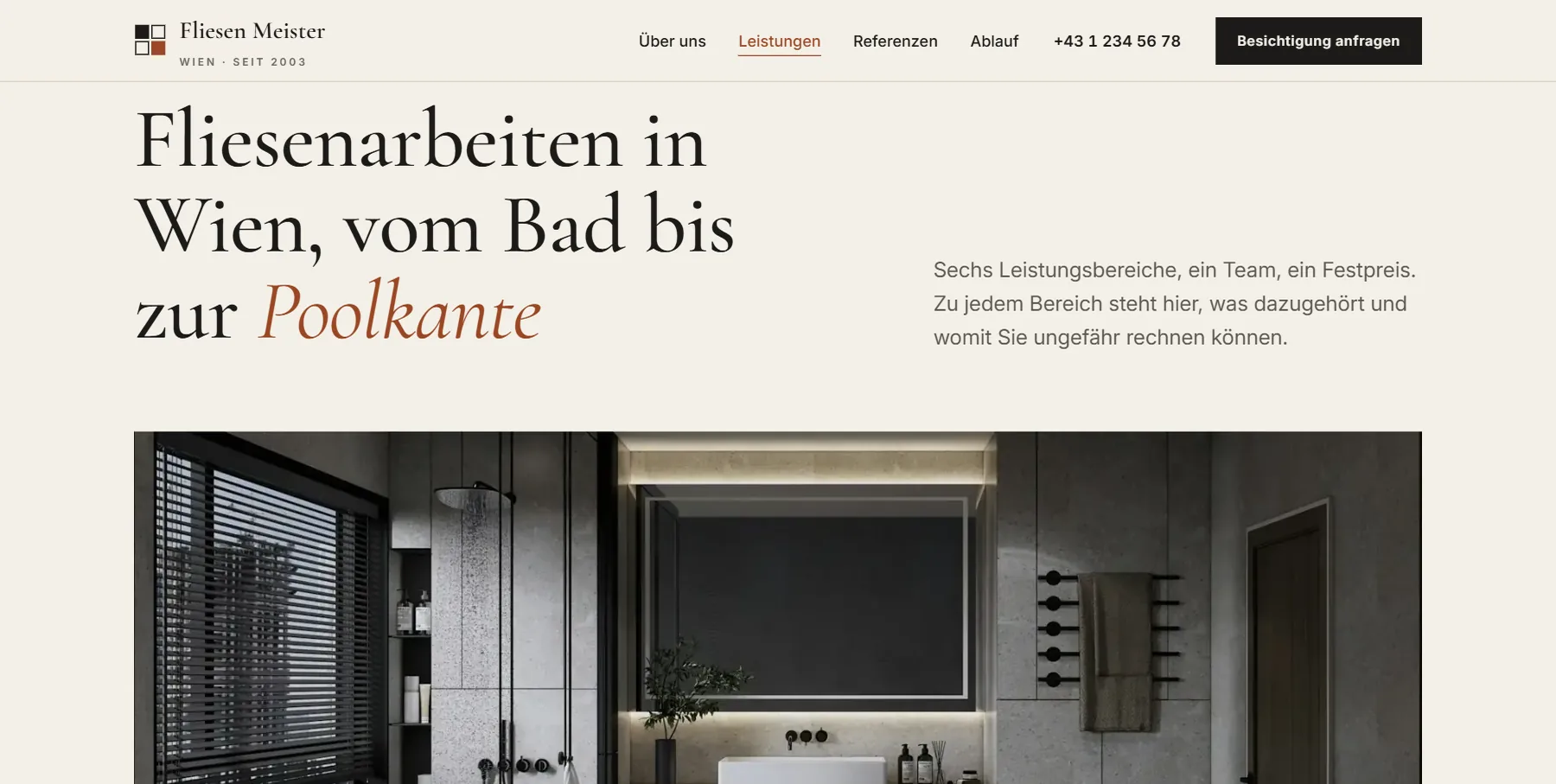 Fliesen Meister Wien, Leistungen